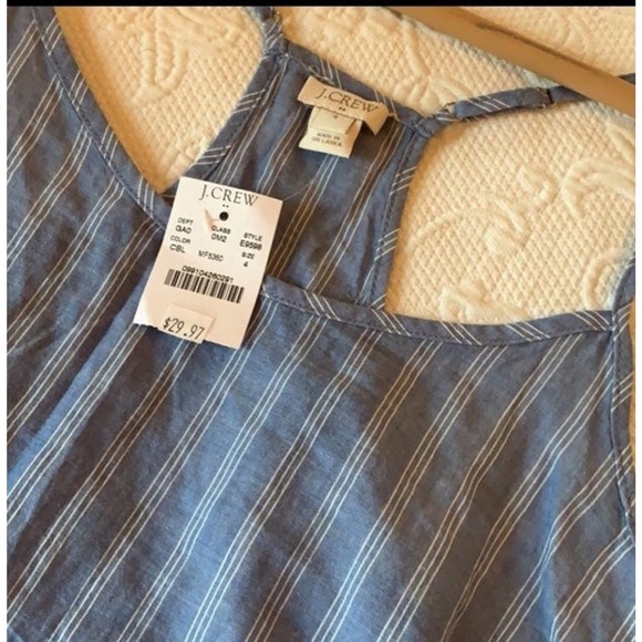 New w tags! J.Crew women’s linen pajama racer tank top size‎ 4 - Picture 3 of 4